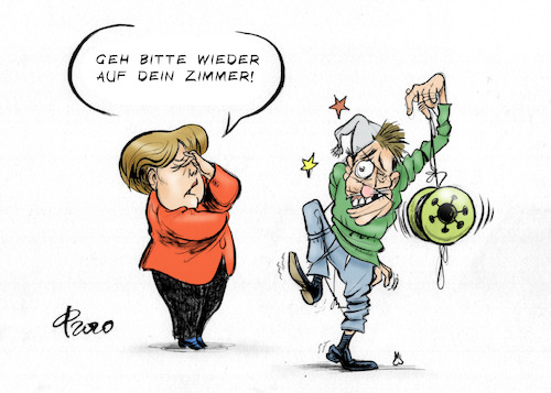 Cartoon: Jo-Jo-Effekt (medium) by Paolo Calleri tagged deutschland,covid,19,corona,neuinfektionen,lockdown,wirtschaft,gesellscahft,arbeit,soziales,merkel,bundesregierung,gesundheit,karikatur,cartoon,paolo,calleri,jo,deutschland,covid,19,corona,neuinfektionen,lockdown,wirtschaft,gesellscahft,arbeit,soziales,merkel,bundesregierung,gesundheit,karikatur,cartoon,paolo,calleri