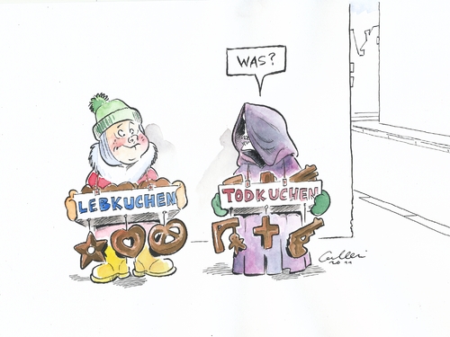 Cartoon: Kuchen (medium) by Paolo Calleri tagged weihnachtsmarkt,weihnachten,adventszeit,advent,verkauf,lebkuchen,lebkuchen,verkauf,advent,adventszeit,weihnachten,weihnachtsmarkt