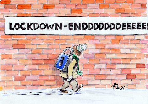 Cartoon: Lockdown-Verlängerung (medium) by Paolo Calleri tagged welt,eu,deutschland,lockdown,ende,verlaengerung,januar,2021,infektionen,neuinfektionen,ueberlastung,krankenhaeuser,intensivstationen,patienten,risikogruppen,gesundheit,wirtschaft,gesellschaft,arbeit,soziales,schulen,solidaritaet,pandemie,virus,covid,19,corona,karikatur,cartoon,paolo,calleri,welt,eu,deutschland,lockdown,ende,verlaengerung,januar,2021,infektionen,neuinfektionen,ueberlastung,krankenhaeuser,intensivstationen,patienten,risikogruppen,gesundheit,wirtschaft,gesellschaft,arbeit,soziales,schulen,solidaritaet,pandemie,virus,covid,19,corona,karikatur,cartoon,paolo,calleri