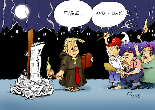 Cartoon: Make Middle Ages Great Again (medium) by Paolo Calleri tagged usa,trump,medien,the,new,york,times,populismus,fake,news,donald,wähler,journalismus,verunglimpfung,usa,trump,medien,the,new,york,times,populismus,fake,news,donald,wähler,journalismus,verunglimpfung
