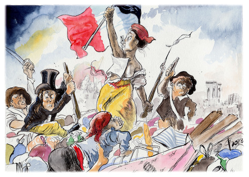 Cartoon: Müllberge gegen Rentenreform (medium) by Paolo Calleri tagged frankreich,paris,wirtschaft,rente,rentensystem,anhebung,eintrittsalter,proteste,streik,muellabfuhr,demonstrationen,politik,karikatur,cartoon,paolo,calleri,frankreich,paris,wirtschaft,rente,rentensystem,anhebung,eintrittsalter,proteste,streik,muellabfuhr,demonstrationen,politik,karikatur,cartoon,paolo,calleri