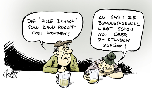 Cartoon: Pille danach (medium) by Paolo Calleri tagged pille,sexualität,verhütung,bundesrat,deutschland,calleri,paolo,karikatur,schwangerschaftsabbruch,rezeptfrei,rezept,arzneimittel,schwangerschaft,eisprung,deutschland,bundesrat,verhütung,sexualität,pille,eisprung,schwangerschaft,arzneimittel,rezept,rezeptfrei,schwangerschaftsabbruch,karikatur,paolo,calleri