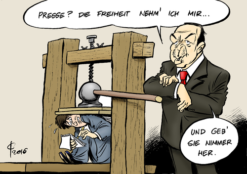 Cartoon: Pressefreiheit (medium) by Paolo Calleri tagged medien,nachrichtensperren,zensur,festnahmen,erdogan,pressefreiheit,journalismus,journalisten,reporter,tuerkei,calleri,paolo,cartoon,karikatur,redaktionen,strafanzeigen,satire,kritisch,tuerkei,reporter,journalisten,journalismus,pressefreiheit,erdogan,festnahmen,zensur,nachrichtensperren,medien,kritisch,satire,strafanzeigen,redaktionen,karikatur,cartoon,paolo,calleri