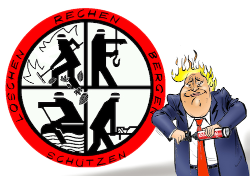 Cartoon: Rechengenie (medium) by Paolo Calleri tagged usa,us,wald,waldbraende,braende,feuer,inferno,verwuestungen,trockenheit,duerre,klima,klimawandel,praesident,donald,trump,besuch,empfehlung,harken,rechen,finnland,finnen,brandgefahr,vermeidung,karikatur,cartoon,paolo,calleri,usa,us,wald,waldbraende,braende,feuer,inferno,verwuestungen,trockenheit,duerre,klima,klimawandel,praesident,donald,trump,besuch,empfehlung,harken,rechen,finnland,finnen,brandgefahr,vermeidung,karikatur,cartoon,paolo,calleri