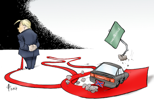 Cartoon: Roter Faden (medium) by Paolo Calleri tagged usa,charlottesville,demonstrationen,gegendemonstrationen,kundgebung,rechtsextreme,faschisten,nazis,gruppe,auto,antifaschisten,reaktionen,praesident,donald,trump,wahlkampf,anhaenger,karikatur,cartoon,paolo,calleri,usa,charlottesville,demonstrationen,gegendemonstrationen,kundgebung,rechtsextreme,faschisten,nazis,gruppe,auto,antifaschisten,reaktionen,praesident,donald,trump,wahlkampf,anhaenger,karikatur,cartoon,paolo,calleri