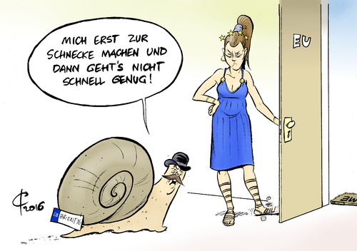 Cartoon: Schnecke (medium) by Paolo Calleri tagged eu,grossbritannien,regierung,referendum,brexit,austritt,europa,verzoegerung,draengen,zeit,verzoegerungstaktik,haengepartie,verunsicherung,karikatur,cartoon,paolo,calleri,eu,grossbritannien,regierung,referendum,brexit,austritt,europa,verzoegerung,draengen,zeit,verzoegerungstaktik,haengepartie,verunsicherung,karikatur,cartoon,paolo,calleri