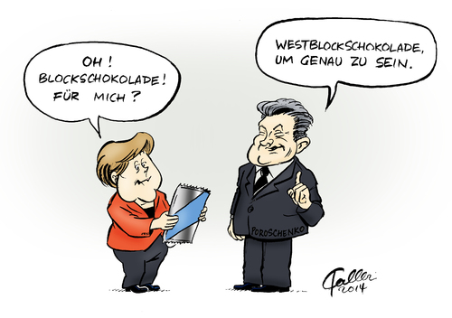 Cartoon: Schokoladenzar (medium) by Paolo Calleri tagged ukraine,deutschland,präsidentschaftskandidat,industrieller,süßwarenhersteller,schokolade,pjotr,poroschenko,bundeskanzlerin,angela,merkel,wahlen,krise,ostukraine,russland,prowestlich,westen,karikatur,cartoon,paolo,calleri,ukraine,deutschland,präsidentschaftskandidat,industrieller,süßwarenhersteller,schokolade,pjotr,poroschenko,bundeskanzlerin,angela,merkel,wahlen,krise,ostukraine,russland,prowestlich,westen,karikatur,cartoon,paolo,calleri