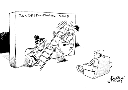 Cartoon: Spaßpartei (medium) by Paolo Calleri tagged fdp,liberale,philipp,rösler,rainer,brüderle,wahlen,bundestagswahl,fuehrung,machtkampf,vorsitzender,spitzenkandidat,koenigsmord,putsch,niedersachsenwahl,umfrage,fünf,prozent,huerde,bundestag,duo,widersacher,partei