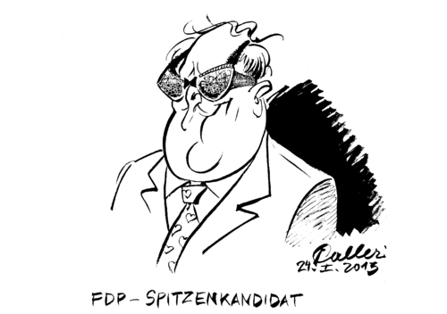 Cartoon: Spitzenkandidat (medium) by Paolo Calleri tagged rainer,bruederle,partei,fdp,liberale,spitzenkandidat,journalistin,stern,magazin,sexismus,vorwurf,anzueglichkeiten,laura,himmelreich,anspielungen,spiegel,autorin,frauenfeindlichkeit,hotelbar,skandal