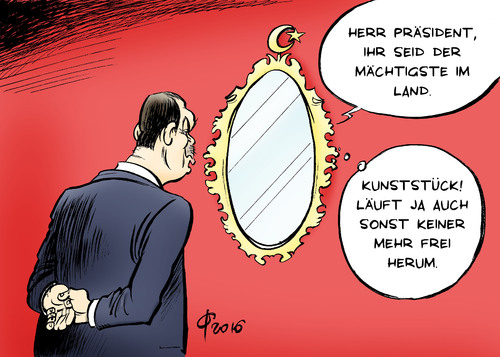 Cartoon: Spüglein Spüglein (medium) by Paolo Calleri tagged tuerkei,putsch,putschversuch,festnahmen,razzien,journalisten,politiker,gegner,oppositionelle,kritiker,festigung,macht,fuehrungsanspruch,akp,karikatur,cartoon,paolo,calleri,spüglein,tuerkei,putsch,putschversuch,festnahmen,razzien,journalisten,politiker,gegner,oppositionelle,kritiker,festigung,macht,fuehrungsanspruch,akp,karikatur,cartoon,paolo,calleri