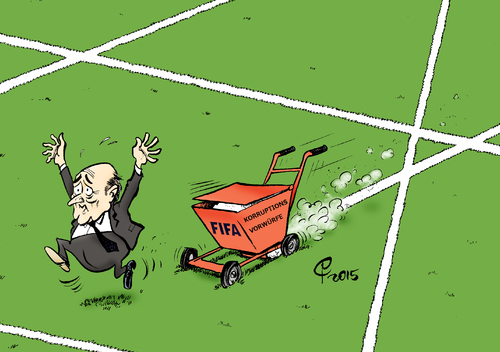 Cartoon: Spur (medium) by Paolo Calleri tagged usa,schweiz,zuerich,fifa,fussball,sport,weltfussballverband,verband,praesident,sepp,blatter,ermittlungen,korruption,spitzenfunktionaere,festnahmen,praesidentschaftswahl,karikatur,cartoon,paolo,calleri,usa,schweiz,zuerich,fifa,fussball,sport,weltfussballverband,verband,praesident,sepp,blatter,ermittlungen,korruption,spitzenfunktionaere,festnahmen,praesidentschaftswahl,karikatur,cartoon,paolo,calleri