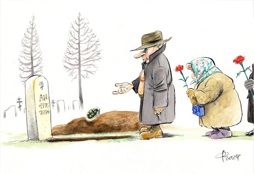 Cartoon: Über den Tod hinaus (medium) by Paolo Calleri tagged russland,nawalny,beisetzung,tod,mord,putin,oppositionelle,demokratie,wahlen,politik,karikatur,cartoon,paolo,calleri,russland,nawalny,beisetzung,tod,mord,putin,oppositionelle,demokratie,wahlen,politik,karikatur,cartoon,paolo,calleri