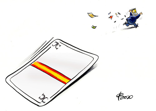 Cartoon: Verzockt (medium) by Paolo Calleri tagged eu,europa,spanien,korruption,vorwuerfe,schmiergeld,affaere,juan,carlos,koenig,ex,monarchie,karikatur,cartoon,paolo,calleri,eu,europa,spanien,korruption,vorwuerfe,schmiergeld,affaere,juan,carlos,koenig,ex,monarchie,karikatur,cartoon,paolo,calleri