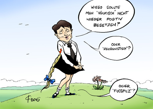 Cartoon: Völkisch (medium) by Paolo Calleri tagged deutschland,parteien,alternative,fuer,afd,rechtspopulisten,rechtspopulismus,nationalsozialismus,begriffe,voelkisch,rechtsextrem,politikerin,frauke,petry,karikatur,paolo,calleri,deutschland,parteien,alternative,fuer,afd,rechtspopulisten,rechtspopulismus,nationalsozialismus,begriffe,voelkisch,rechtsextrem,politikerin,frauke,petry,karikatur,paolo,calleri