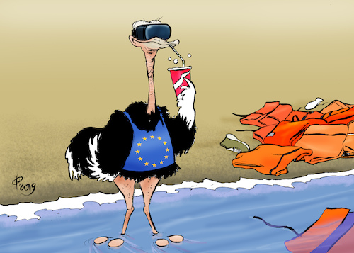 Cartoon: Vogel-Strauß-Politik (medium) by Paolo Calleri tagged eu,italien,mittelmeer,immigration,migration,afrika,sea,watch,mediterranea,haefen,lampedusa,malta,deutschland,osteuropa,verantwortung,tote,europa,politik,karikatur,cartoon,paolo,calleri,eu,italien,mittelmeer,immigration,migration,afrika,sea,watch,mediterranea,haefen,lampedusa,malta,deutschland,osteuropa,verantwortung,tote,europa,politik,karikatur,cartoon,paolo,calleri