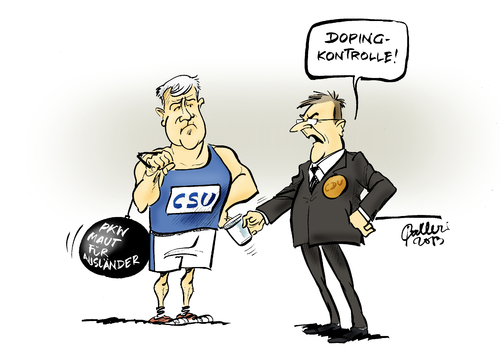 Cartoon: Wahlkämpfer (medium) by Paolo Calleri tagged bundestagswahl,2013,berlin,bayern,ministerpräsident,horst,seehofer,cdu,csu,fdp,koalition,bedingungen,koalitionsvertrag,pkw,maut,ausländer,wahlkampf,karikatur,paolo,calleri,bundestagswahl,2013,berlin,bayern,ministerpräsident,horst,seehofer,cdu,csu,fdp,koalition,bedingungen,koalitionsvertrag,pkw,maut,ausländer,wahlkampf,karikatur,paolo,calleri