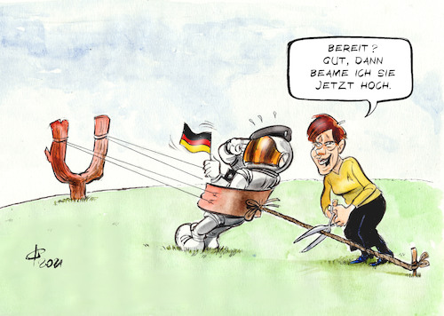 Cartoon: Weltraumkommando (medium) by Paolo Calleri tagged deutschland,bundeswehr,weltraum,weltraumkommando,militaer,verteidigung,verteidigungsministerin,annegret,kramp,karrenbauer,akk,satelliten,all,aufklaerung,schutz,karikatur,cartoon,paolo,calleri,deutschland,bundeswehr,weltraum,weltraumkommando,militaer,verteidigung,verteidigungsministerin,annegret,kramp,karrenbauer,akk,satelliten,all,aufklaerung,schutz,karikatur,cartoon,paolo,calleri