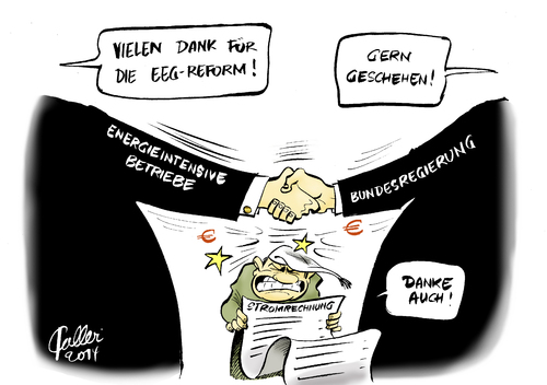 Cartoon: Wenn zwei sich freuen... (medium) by Paolo Calleri tagged eu,deutschland,bundesregierung,bundesminister,wirtschaft,energie,sigmar,gabriel,eeg,umlage,betriebe,energieintensiv,rabatte,industrie,verbraucher,haushalte,stromrechnung,karikatur,cartoon,paolo,calleri,eu,deutschland,bundesregierung,bundesminister,wirtschaft,energie,sigmar,gabriel,eeg,umlage,betriebe,energieintensiv,rabatte,industrie,verbraucher,haushalte,stromrechnung,karikatur,cartoon,paolo,calleri