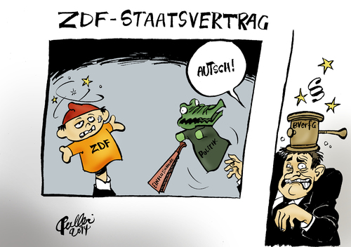 Cartoon: ZDF-Staatsvertrag (medium) by Paolo Calleri tagged karlsruhe,justiz,bundesverfassungsgericht,zdf,staatsvertrag,verfassungswidrig,einflussnahme,politik,staat,meinungen,verantwortung,organisation,tv,fernsehen,unabhängigkeit,karikatur,cartoon,paolo,calleri,karlsruhe,justiz,bundesverfassungsgericht,zdf,staatsvertrag,verfassungswidrig,einflussnahme,politik,staat,meinungen,verantwortung,organisation,tv,fernsehen,unabhängigkeit,karikatur,cartoon,paolo,calleri