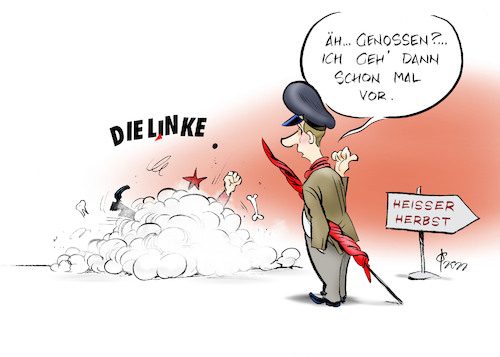 Cartoon: Zerreißprobe (medium) by Paolo Calleri tagged linke,linkspartei,partei,politik,wagenknecht,ukrainekrieg,populismus,richtungsstreit,parteiaustritte,demonstrationen,soziales,karikatur,cartoon,paolo,calleri,linke,linkspartei,partei,politik,wagenknecht,ukrainekrieg,populismus,richtungsstreit,parteiaustritte,demonstrationen,soziales,karikatur,cartoon,paolo,calleri