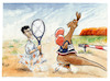 Cartoon: Australian Closed (small) by Paolo Calleri tagged welt sport australien serbien australian open tennis novak djokovic covid corona impfung impfstatus visum einreise einreisebeschraenkungen massnahmen pandemie ausreise karikatur cartoon paolo calleri