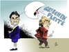 Cartoon: Denkste?! (small) by Paolo Calleri tagged fdp,cdu,schwarz,gelb,berlin,koalition,regierung,währungsgemeinschaft,euro,eurozone,eurokrise,finanzkrise,schulden,staatsschulden,schuldenkrise,spekulationen,griechenland,staatspleite,pleite,insolvenz