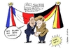 Cartoon: Deutsch-französischer Gipfel (small) by Paolo Calleri tagged deutschland,frankreich,gipfel,50,jahre,charles,de,gaulle,völkerverbindende,rede,ludwigsburg,schloss,angela,merkel,francois,hollande,europa,eu,freundschaft