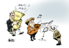 Cartoon: Hintergrundmusik (small) by Paolo Calleri tagged deutschland,bundesagswahl,2013,wahlkampf,cdu,csu,wahlprogramm,koalitionsbedingungen,pkw,maut,landtagswahl,bayern,ministerpräsident,horst,seehofer,bundeskanzlerin,angela,merkel,karikatur,paolo,calleri