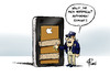 Cartoon: Hintertürchen (small) by Paolo Calleri tagged usa,apple,iphone,sicherheitsbehoerde,fbi,inlandsgeheimdienst,verschluesselung,entschluesselung,hack,telefonie,smartphone,zugang,weigerung,sicherheitsfunktionen,spionage,geheimdienste,terror,karikatur,cartoon,paolo,calleri