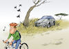 Cartoon: Im Reich der wilden Tiere (small) by Paolo Calleri tagged deutschland,staedte,kommunen,verkehr,fahrrad,radler,umfrage,fahrradfahrer,fahrradklima,test,auto,verkehrsteilnehmer,falschparker,adfc,sicherheit,radwege,karikatur,cartoon,paolo,calleri