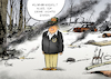 Cartoon: Lost in Paradise (small) by Paolo Calleri tagged usa,us,praesident,donald,trump,kalifornien,braende,waelder,feuer,besuch,kritik,forst,klima,klimawandel,duerre,trockenheit,leugner,paradise,karikatur,cartoon,paolo,calleri