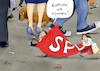 Cartoon: SPD-Parteikonvent (small) by Paolo Calleri tagged eu,parteien,wahlen,europawahl,spd,sozialdempkraten,umfragen,umfragetief,krise,parteivorsitzende,andrea,nahles,europakandidatin,katarina,barley,wahlkampf,spitzendkandidatin,mindestlohn,werte,gerechtigkeit,populismus,nationalismus,karikatur,cartoon,paolo,calleri