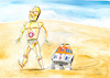 Cartoon: Star Wars... (small) by Paolo Calleri tagged eu,frankreich,weltraum,all,welt,erde,militär,kommando,präsident,emmanuel,macron,usa,donald,trump,armee,space,command,film,star,wars,r2d2,c3po,karikatur,cartoon,paolo,calleri