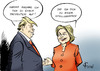 Cartoon: Testkandidaten (small) by Paolo Calleri tagged usa praesidentschaft wahlen kandidaten donald trump hillary clinton tv duell debatte forderung drogen test republikaner demokraten karikatur cartoon paolo calleri