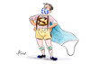 Cartoon: The masked Bavarian (small) by Paolo Calleri tagged welt,deutschland,bundesrepublik,bundeslaender,bayern,ministerpraesident,markus,soeder,forderung,masken,maskenpflicht,infektionen,neuinfektionen,corona,covid,pandemie,oeffentlichkeit,innenraeume,massnahmen,karikatur,cartoon,paolo,calleri