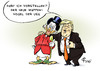 Cartoon: Wappenvogel (small) by Paolo Calleri tagged usa,praesidentschaft,praesident,wahlen,republikaner,donald,trump,unternehmer,millionaere,milliardaere,posten,kabinett,mnister,wall,street,establishement,populismus,finanzen,kapital,wappen,wappentier,vogel,weiskopfseeadler,dagobert,duck,karikatur,cartoon,p