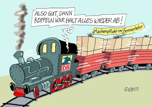 Cartoon: Abkopplung (medium) by RABE tagged corona,pandemie,ausstieg,masken,rabe,ralf,böhme,karikatur,pressezeichnung,farbcartoon,tagescartoon,coronavorschriften,maskenpflich,wegfall,abkopplung,db,bahn,ice,fernverkehr,karl,lauterbach,corona,pandemie,ausstieg,masken,rabe,ralf,böhme,karikatur,pressezeichnung,farbcartoon,tagescartoon,coronavorschriften,maskenpflich,wegfall,abkopplung,db,bahn,ice,fernverkehr,karl,lauterbach