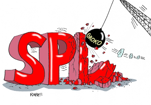 Cartoon: Abrissbirne (medium) by RABE tagged sonderparteitag,spd,martin,schulz,ja,groko,koalitionsverhandlungen,rabe,ralf,böhme,cartoon,karikatur,pressezeichnung,farbcartoon,tagescartoon,merkel,union,koalitionsgespräche,sozialismus,änderungen,kompromisse,koalition,abriss,abrissbirne,parteitag,schutt,kran,kugel,sonderparteitag,spd,martin,schulz,ja,groko,koalitionsverhandlungen,rabe,ralf,böhme,cartoon,karikatur,pressezeichnung,farbcartoon,tagescartoon,merkel,union,koalitionsgespräche,sozialismus,änderungen,kompromisse,koalition,abriss,abrissbirne,parteitag,schutt,kran,kugel