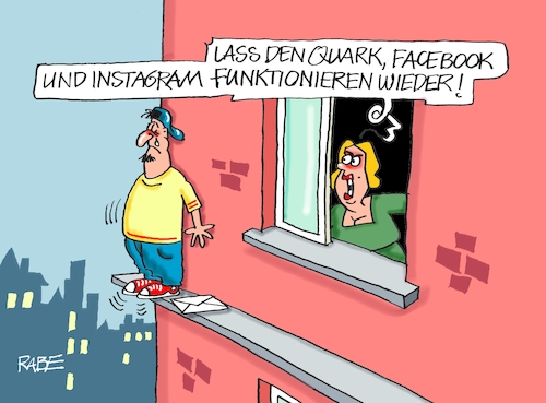 Cartoon: Absturz (medium) by RABE tagged facebook,instagram,whatsapp,messenger,störung,behebung,internetanbieter,onlinedienste,rabe,ralf,böhme,cartoon,karikatur,pressezeichnung,farbcartoon,tagescartoon,hacker,server,user,selbstmörd,selbstmörder,suizid,abschiedsbrief,fenstersims,facebook,instagram,whatsapp,messenger,störung,behebung,internetanbieter,onlinedienste,rabe,ralf,böhme,cartoon,karikatur,pressezeichnung,farbcartoon,tagescartoon,hacker,server,user,selbstmörd,selbstmörder,suizid,abschiedsbrief,fenstersims