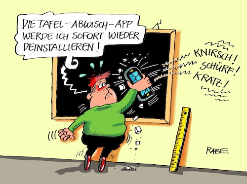 Cartoon: Abwischapp (medium) by RABE tagged schule,schüler,bildungsministerin,pisa,test,klassenzimmer,lehrer,rabe,ralf,böhme,cartoon,karikatur,pressezeichnung,farbcaroon,tagescartoon,telent,bildungsministerium,leistung,förderung,schule,schüler,bildungsministerin,pisa,test,klassenzimmer,lehrer,rabe,ralf,böhme,cartoon,karikatur,pressezeichnung,farbcaroon,tagescartoon,telent,bildungsministerium,leistung,förderung