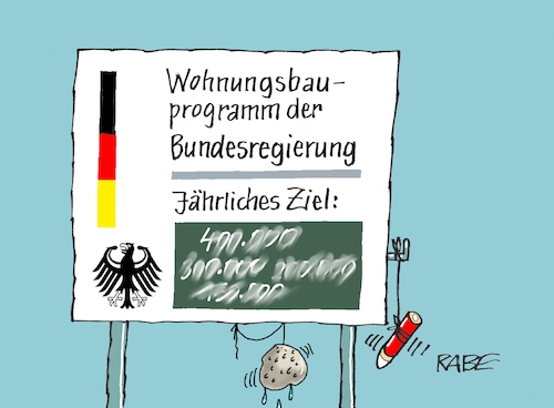 Cartoon: Abwischbares (medium) by RABE tagged wohnung,wohnungsbau,wohnungsbauprogramm,neubauten,mieter,baufirmen,bundesregierung,rabe,ralf,böhme,cartoon,karikatur,pressezeichnung,fabcartoon,tagescartoon,tafel,hinweistafel,aufsteller,schultafel,kreide,stiftt,schwamm,zahlen,abgewischtes,änderungen,korrektur,wohnung,wohnungsbau,wohnungsbauprogramm,neubauten,mieter,baufirmen,bundesregierung,rabe,ralf,böhme,cartoon,karikatur,pressezeichnung,fabcartoon,tagescartoon,tafel,hinweistafel,aufsteller,schultafel,kreide,stiftt,schwamm,zahlen,abgewischtes,änderungen,korrektur