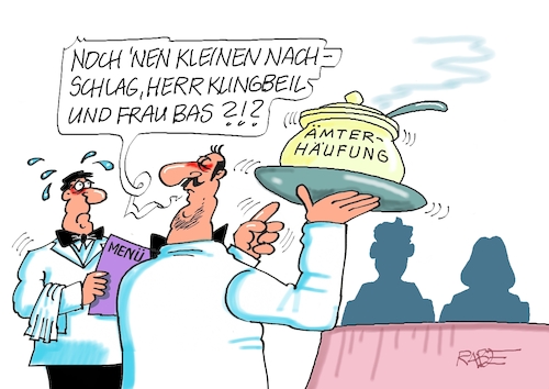 Cartoon: Ämterhäufung (medium) by RABE tagged merz,groko,spd,union,posten,postenvergabe,rabe,ralf,böhme,cartoon,karikatur,pressezeichnung,farbcartoon,tagescartoon,schaufenster,deko,umbau,laden,ladenhüter,regierungsbildung,ämterhäufung,lars,klingbeil,bärbel,bas,menü,restaurant,kellner,ober,minister,fraktionsvorsitz,parteivorsitz,vizekanzler,merz,groko,spd,union,posten,postenvergabe,rabe,ralf,böhme,cartoon,karikatur,pressezeichnung,farbcartoon,tagescartoon,schaufenster,deko,umbau,laden,ladenhüter,regierungsbildung,ämterhäufung,lars,klingbeil,bärbel,bas,menü,restaurant,kellner,ober,minister,fraktionsvorsitz,parteivorsitz,vizekanzler