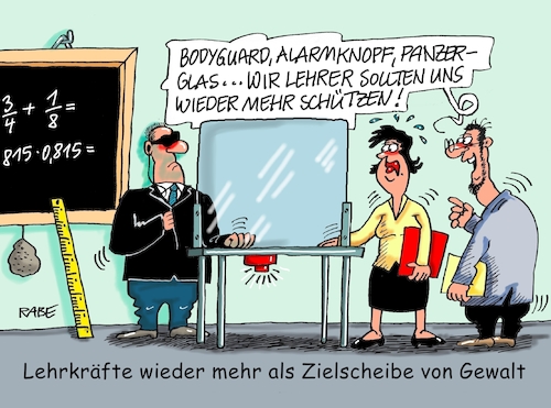 Cartoon: Alarmbereitschaft (medium) by RABE tagged schule,schüler,schulferien,herbstferien,urlaub,rabe,ralf,böhme,cartoon,karikatur,pressezeichnung,farbcartoon,tagescartoon,handy,mathe,deutsch,defizite,grundschüler,lerndefizite,gewalt,lehrer,schulklasse,klassenzimmer,bodyguard,pnzerglas,alarmknopf,lehrerpult,tafel,schultafel,schule,schüler,schulferien,herbstferien,urlaub,rabe,ralf,böhme,cartoon,karikatur,pressezeichnung,farbcartoon,tagescartoon,handy,mathe,deutsch,defizite,grundschüler,lerndefizite,gewalt,lehrer,schulklasse,klassenzimmer,bodyguard,pnzerglas,alarmknopf,lehrerpult,tafel,schultafel