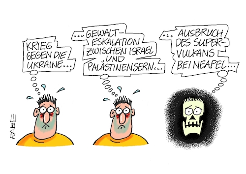 Cartoon: Angstschweiß (medium) by RABE tagged krise,krisenzeiten,klimakrise,ukrainekrieg,inflation,rückzug,rabe,ralf,böhme,cartoon,karikatur,pressezeichnung,farbcartoon,tagescartoon,israel,hamas,palästinenser,palestina,krieg,gewalt,gewaltorgie,raketenbeschuss,vulkan,supervulkan,vulkanausbruch,lava,eruption,magma,neapel,italien,krise,krisenzeiten,klimakrise,ukrainekrieg,inflation,rückzug,rabe,ralf,böhme,cartoon,karikatur,pressezeichnung,farbcartoon,tagescartoon,israel,hamas,palästinenser,palestina,krieg,gewalt,gewaltorgie,raketenbeschuss,vulkan,supervulkan,vulkanausbruch,lava,eruption,magma,neapel,italien