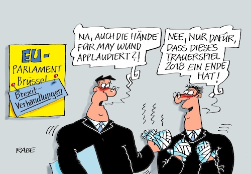 Cartoon: Applaus Applaus (medium) by RABE tagged eu,brexit,ausstieg,brexitverhandlungen,brüssel,london,may,juncker,rabe,ralf,böhme,cartoon,karikatur,pressezeichnung,farbcartoon,tagescartoon,theresa,luxemburg,herbst,applaus,verhandlungen,eu,brexit,ausstieg,brexitverhandlungen,brüssel,london,may,juncker,rabe,ralf,böhme,cartoon,karikatur,pressezeichnung,farbcartoon,tagescartoon,theresa,luxemburg,herbst,applaus,verhandlungen