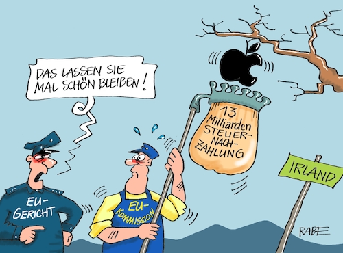 Cartoon: Apple fällt nicht weit vom Stamm (medium) by RABE tagged virus,corona,pandemie,coronakrise,rabe,ralf,böhme,cartoon,karikatur,pressezeichnung,farbcartoon,tagescartoon,viren,virenschutz,mundschutz,desinfektion,föderal,föderalismus,ländersache,apple,konzern,computer,irland,eu,kommission,gericht,urteil,steuern,steuernachzahlung,milliarden,euro,anulierung,luxemburg,schlappe,rekordnachzahlung,virus,corona,pandemie,coronakrise,rabe,ralf,böhme,cartoon,karikatur,pressezeichnung,farbcartoon,tagescartoon,viren,virenschutz,mundschutz,desinfektion,föderal,föderalismus,ländersache,apple,konzern,computer,irland,eu,kommission,gericht,urteil,steuern,steuernachzahlung,milliarden,euro,anulierung,luxemburg,schlappe,rekordnachzahlung