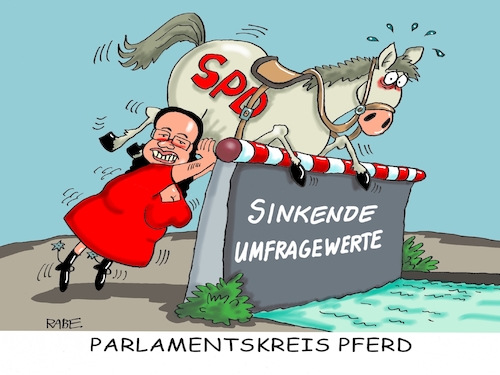 Cartoon: Arbeitskreis Pferd (medium) by RABE tagged spd,nahles,umfragewerte,afd,wählergunst,prozent,rabe,ralf,böhme,cartoon,karikatur,pressezeichnung,farbcartoon,tagescartoon,baum,raben,tante,scholz,groko,koalitionsstreit,arbeitskreis,pferd,reiter,pferdhalter,sattel,hürde,wassergraben,spd,nahles,umfragewerte,afd,wählergunst,prozent,rabe,ralf,böhme,cartoon,karikatur,pressezeichnung,farbcartoon,tagescartoon,baum,raben,tante,scholz,groko,koalitionsstreit,arbeitskreis,pferd,reiter,pferdhalter,sattel,hürde,wassergraben