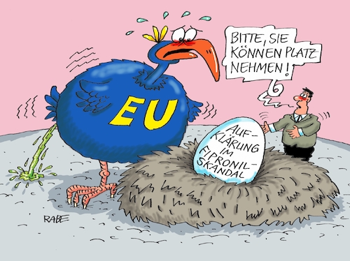 Cartoon: Ausbrüten (medium) by RABE tagged fipronil,fipronileier,fipronilskandal,eier,insektenschutzmittel,eierskandal,gifteier,treffen,aufklärung,legehennen,niederlande,rabe,ralf,böhme,cartoon,karikatur,pressezeichnung,farbcartoon,tagescartoon,nest,vogel,brüter,ausbrüten,fipronil,fipronileier,fipronilskandal,eier,insektenschutzmittel,eierskandal,gifteier,treffen,aufklärung,legehennen,niederlande,rabe,ralf,böhme,cartoon,karikatur,pressezeichnung,farbcartoon,tagescartoon,nest,vogel,brüter,ausbrüten