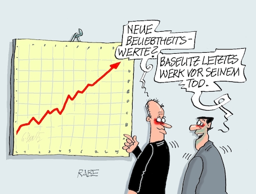 Cartoon: Baselitz (medium) by RABE tagged merz,kanzler,koalition,union,spd,klingbeil,cartoon,karikatur,pressezeichnung,farbcartoon,tagescartoon,db,bahn,frühling,frühjahr,frühjahrsputz,ice,zug,blumenkasten,blumenkästen,umfragewerte,beliebtheit,diagramm,bilanz,aufwärts,georg,baselitz,tod,künstler,maler,promi,merz,kanzler,koalition,union,spd,klingbeil,cartoon,karikatur,pressezeichnung,farbcartoon,tagescartoon,db,bahn,frühling,frühjahr,frühjahrsputz,ice,zug,blumenkasten,blumenkästen,umfragewerte,beliebtheit,diagramm,bilanz,aufwärts,georg,baselitz,tod,künstler,maler,promi
