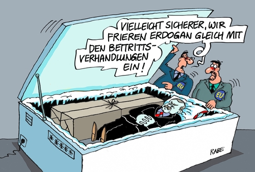 Cartoon: Beitrittsgespräche (medium) by RABE tagged eu,brüssel,beitritt,beitrittsgespräche,türkei,istanbul,erdogan,flüchtlingsdeal,visafreiheit,rabe,ralf,böhme,cartoon,karikatur,pressezeichnung,farbcartoon,tagescartoon,tiefkühltruhe,eis,gefriertruhe,frost,leiche,kälte,eu,brüssel,beitritt,beitrittsgespräche,türkei,istanbul,erdogan,flüchtlingsdeal,visafreiheit,rabe,ralf,böhme,cartoon,karikatur,pressezeichnung,farbcartoon,tagescartoon,tiefkühltruhe,eis,gefriertruhe,frost,leiche,kälte